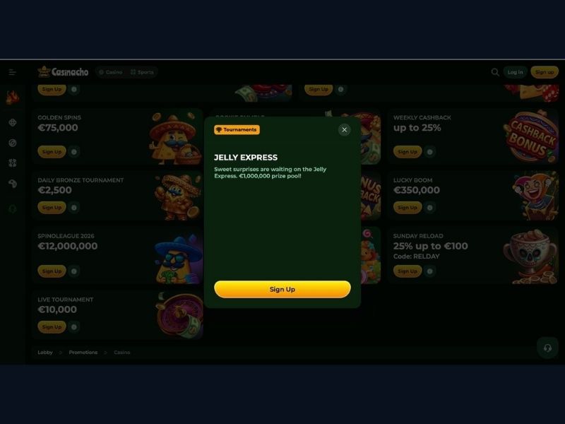 Primeras exploraciones del catálogo tras el registro en Casinacho Casino para España
